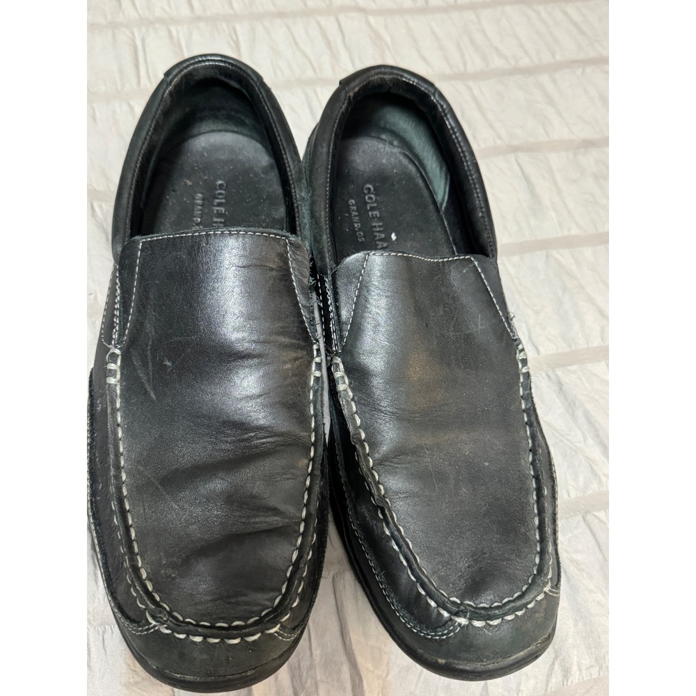 Cole Haan Leather Loafers Hughs Grand OS Slip On Dress Shoes Black Size 11.5M
